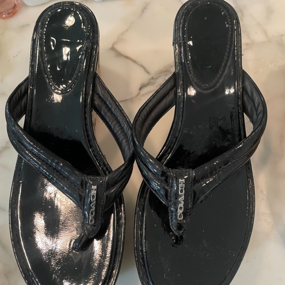 Coach Franki platform Leather open toe sandals - two for one. - Picture 2 of 10